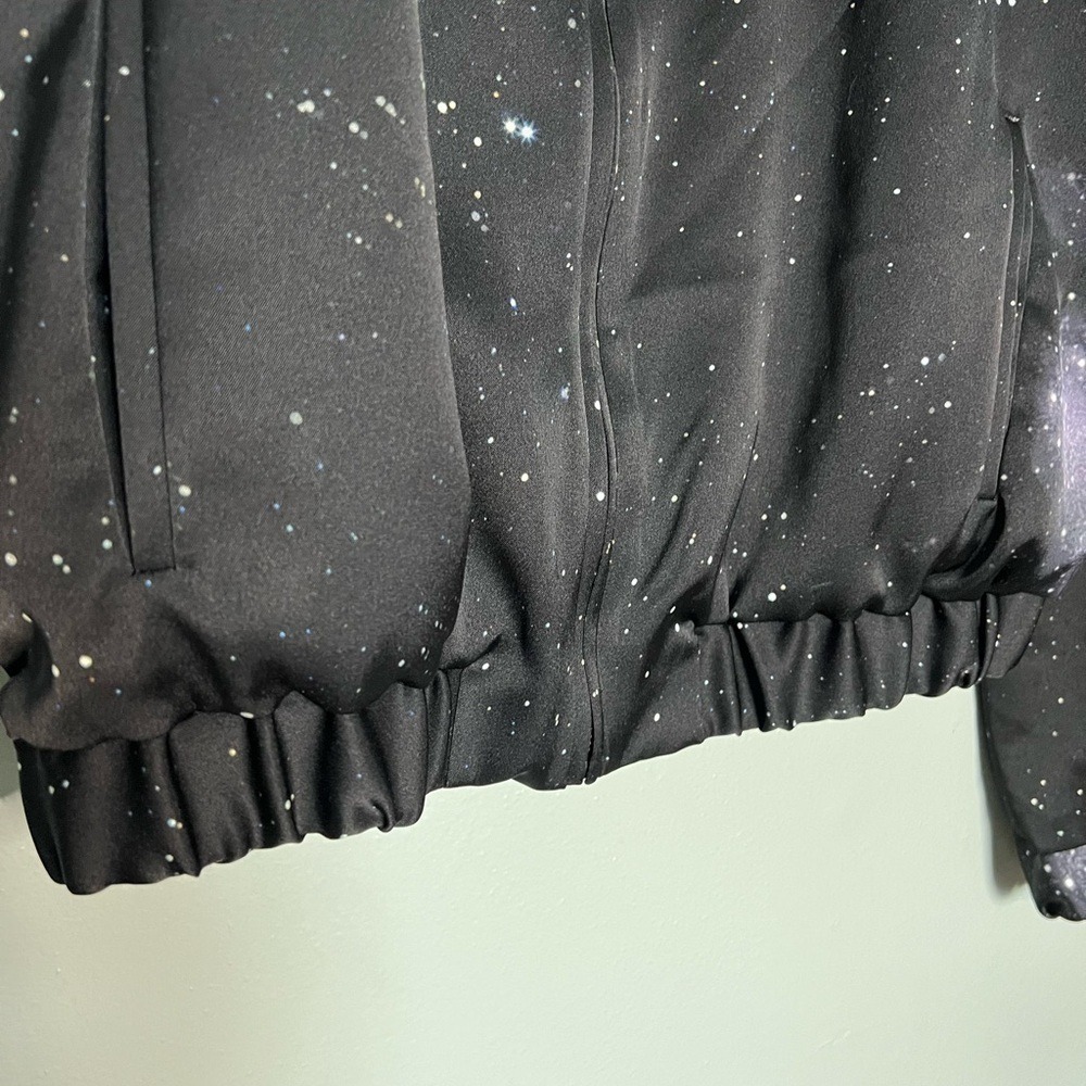 Pinko Galaxy Print Track Bomber Jacket In Black tech retro 80s style alien space - Picture 11 of 14